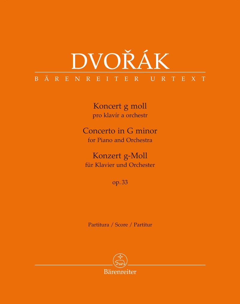 Concerto for Piano and Orchestra G minor op. 33 B 63 [Score ]