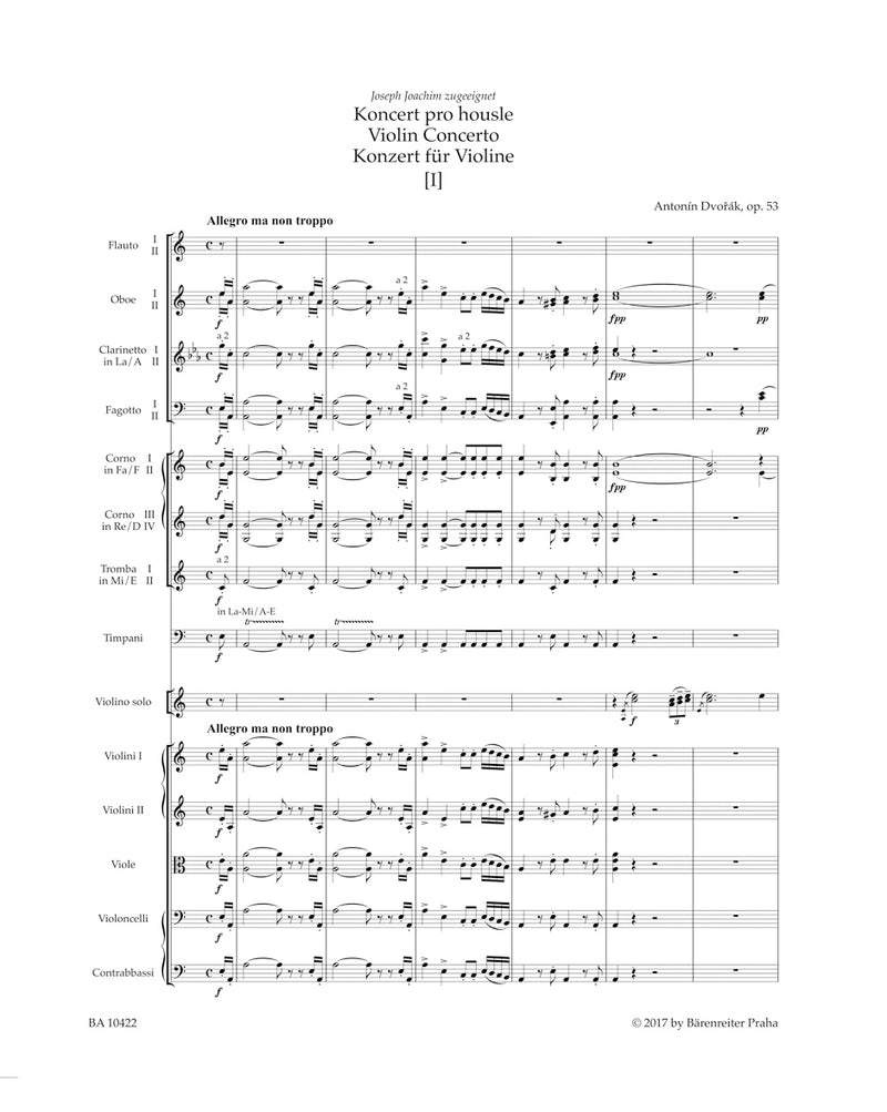 Concerto for Violin and Orchestra A minor op. 53 [score]
