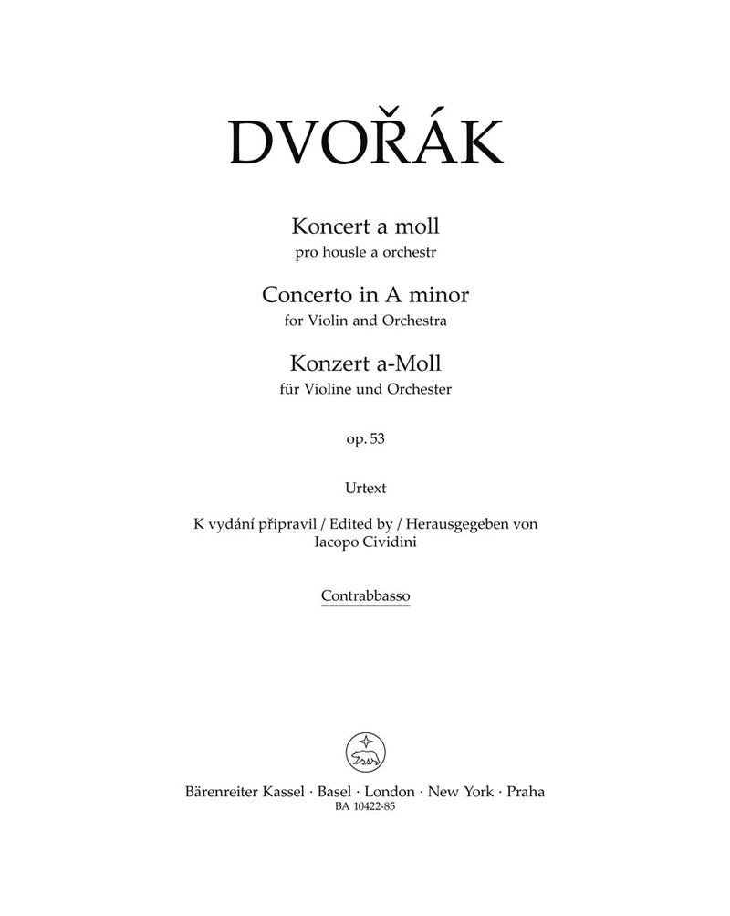 Concerto for Violin and Orchestra A minor op. 53 [double bass part]