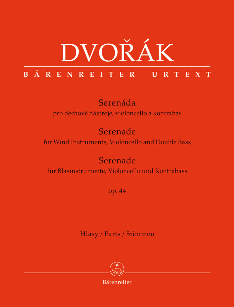 Serenade for Wind Instruments, Violoncello and Double Bass op. 44 [set of parts]