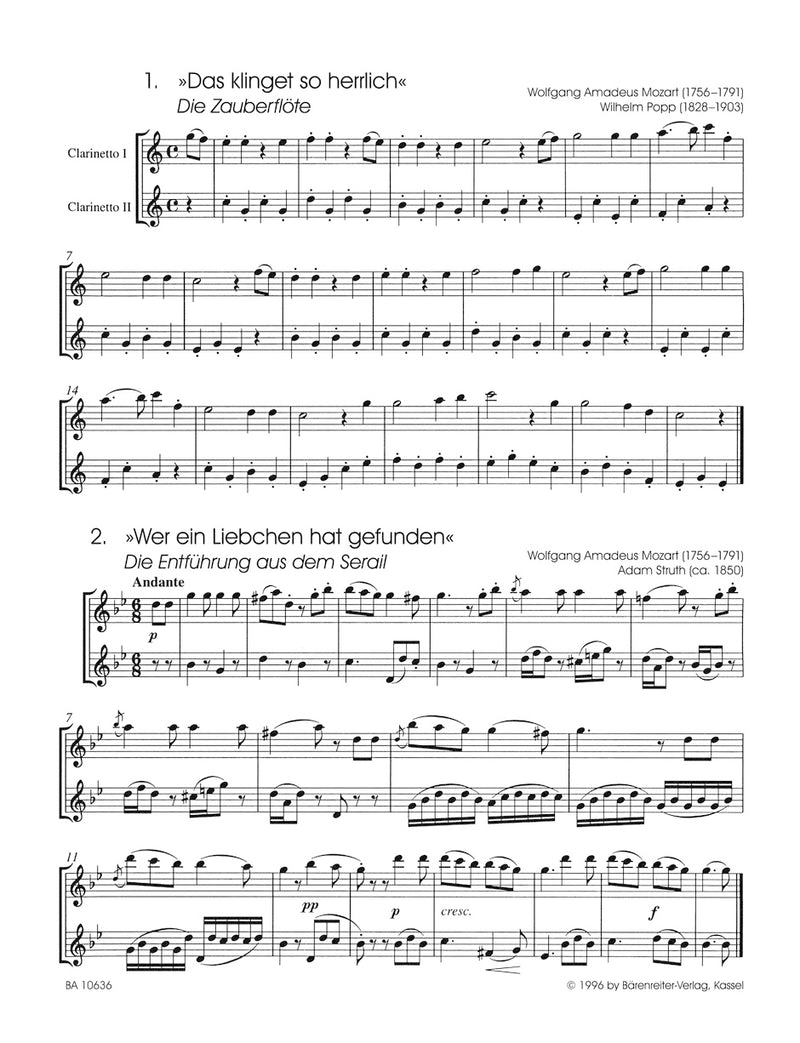 Classic Hits for two Clarinets