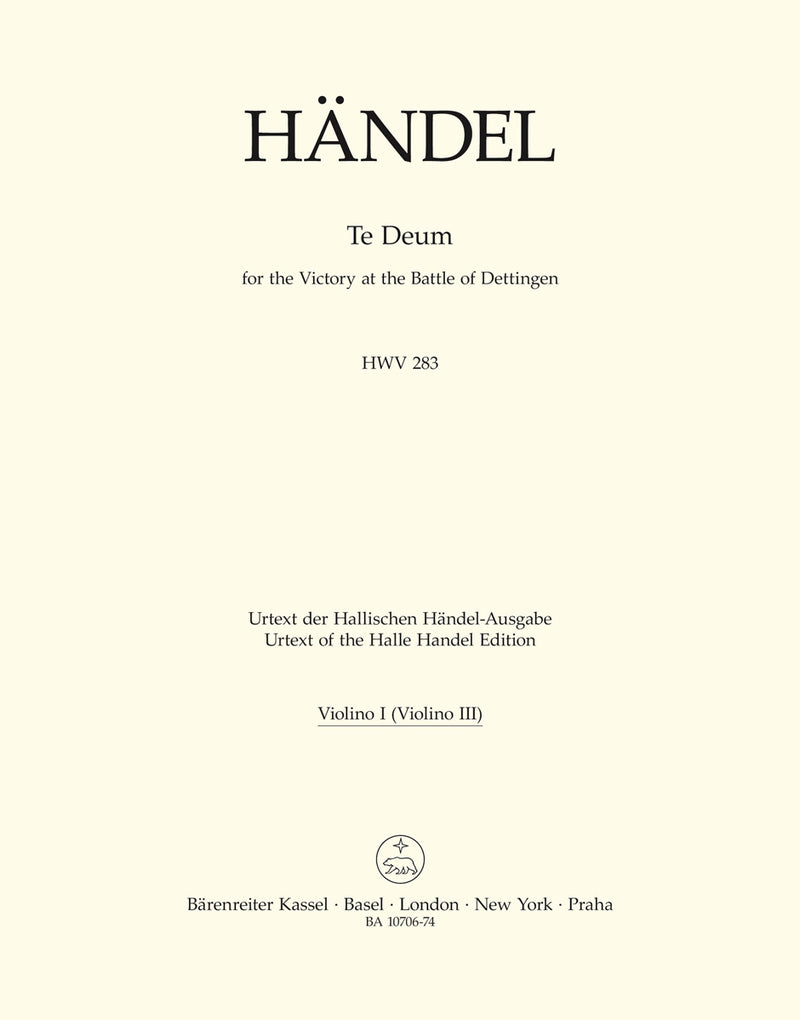 Te Deum for the Victory at the Battle of Dettingen HWV 283 [violin 1(violin 3) part]