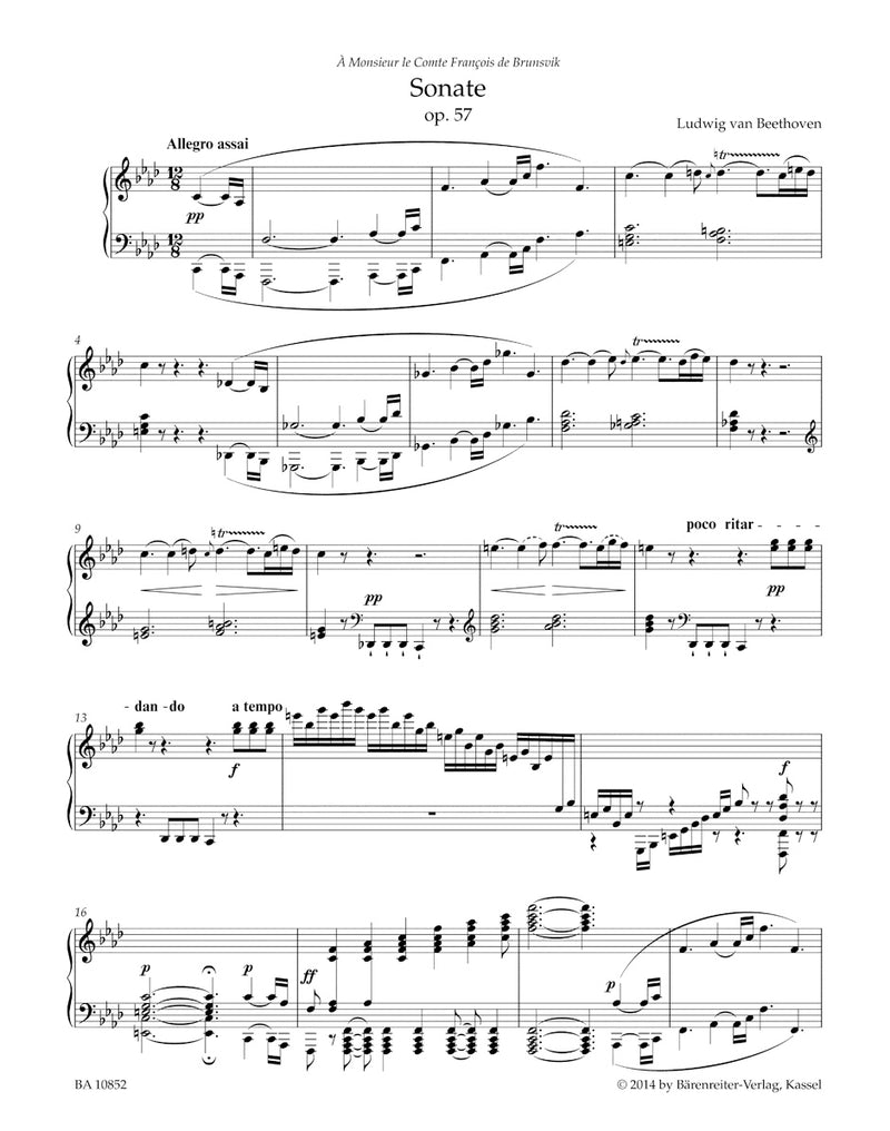 Sonata for Pianoforte F minor op. 57 "Appassionata"