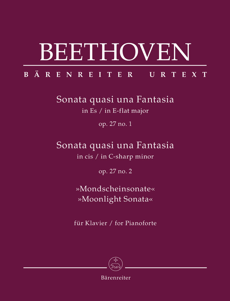Sonata quasi una fantasie for Pianoforte E-flat major, C-sharp minor op. 27/1+2 "Moonlight Sonata"