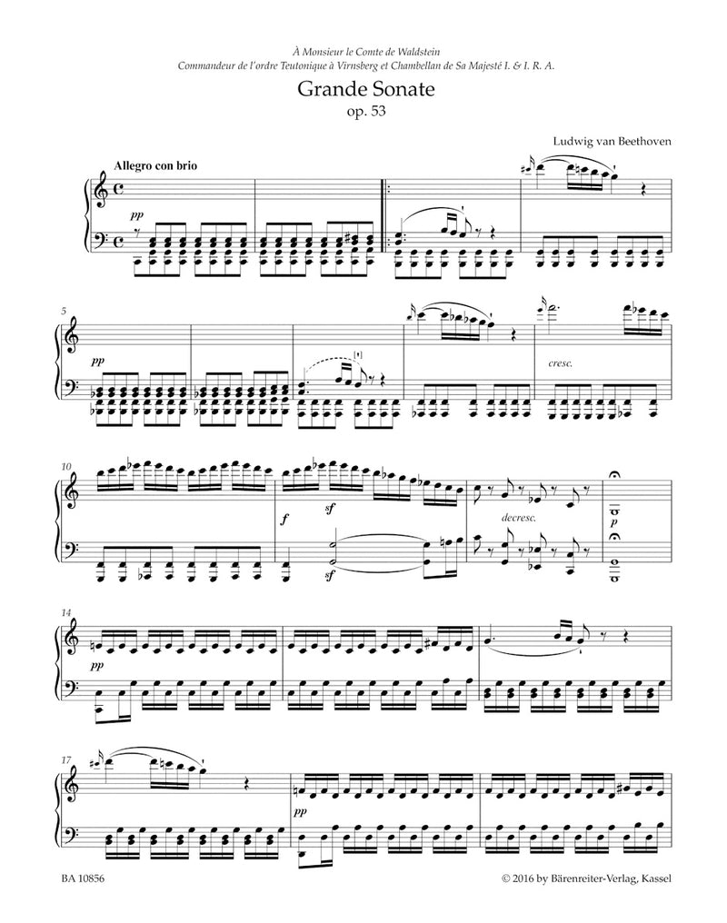 Grande Sonate for Pianoforte C major op. 53 "Waldstein"