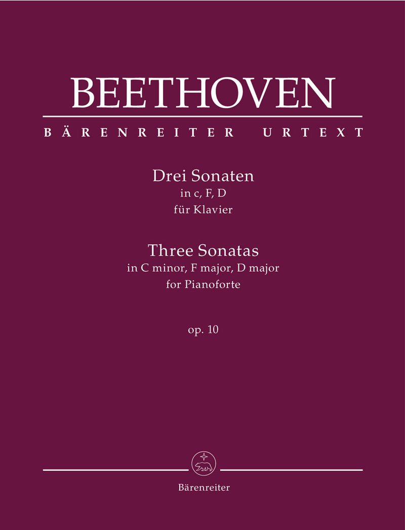 Three Sonatas for Pianoforte op. 10 (C minor, F major, D major)