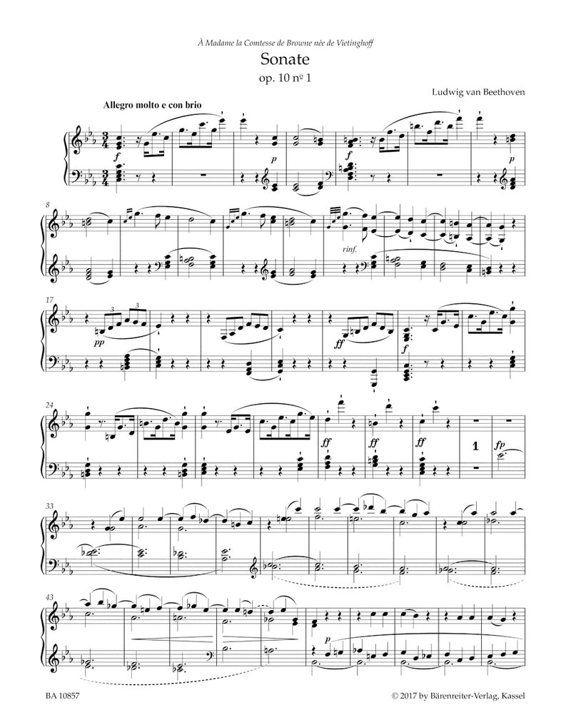 Three Sonatas for Pianoforte op. 10 (C minor, F major, D major)