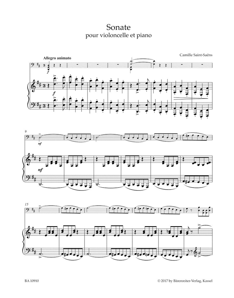 Sonata for Violoncello and Piano D major (Incomplete) [Score & part]