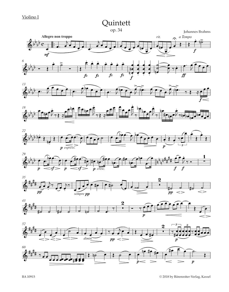 Piano Quintet F minor op. 34