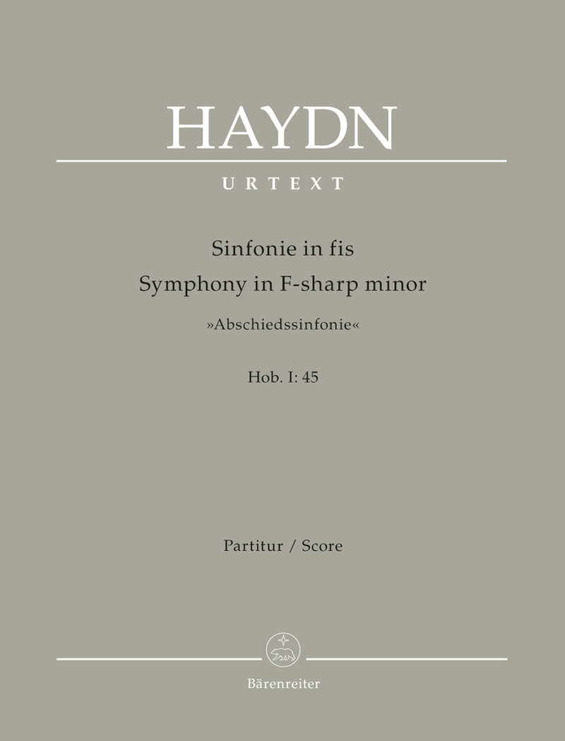 Symphony F-sharp minor Hob. I:45 "Farewell Symphony" [score]