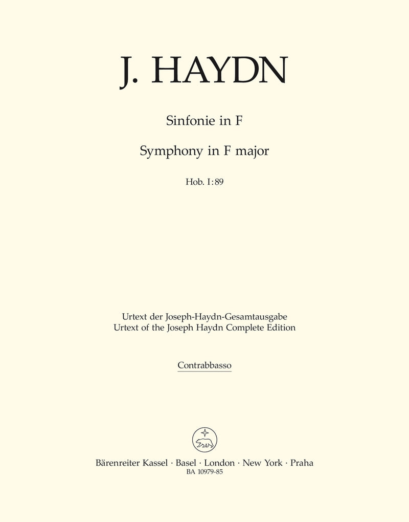 Symphony F major Hob. I:89 [double bass part]