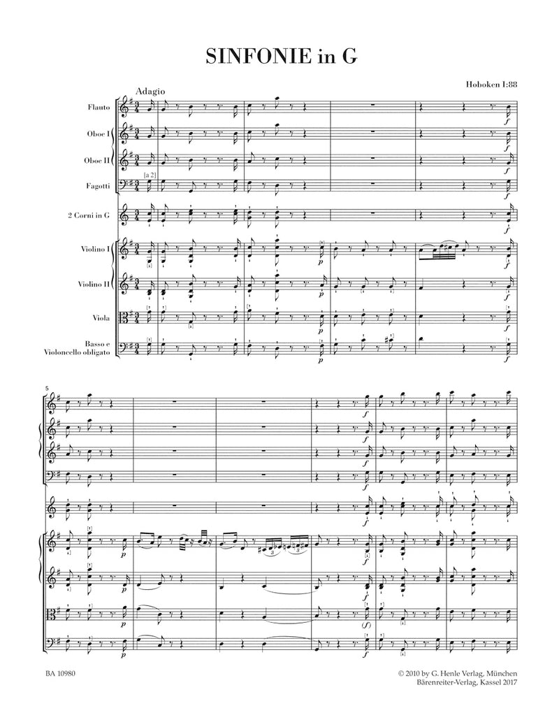 Symphony G major Hob. I:88 [score]