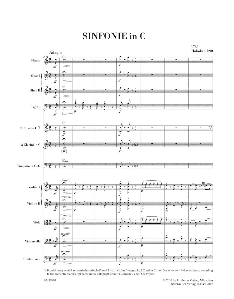 Symphony C major Hob. I:90 [score]