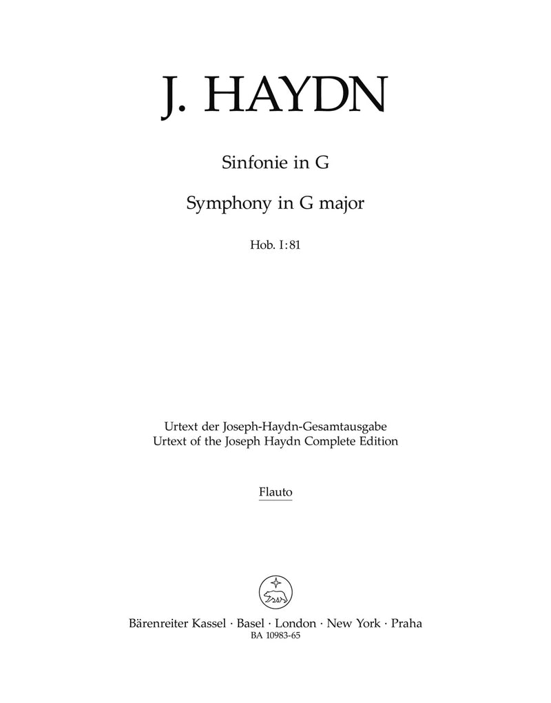 Symphony G major Hob. I:81 [set of wind parts]