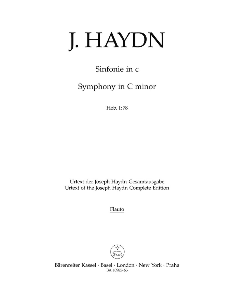 Symphony in C minor Hob I:78 [set of wind parts]