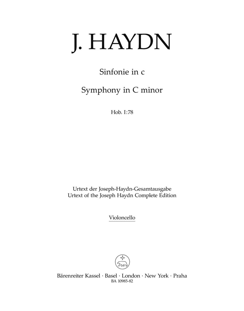 Symphony in C minor Hob I:78 [cello part]