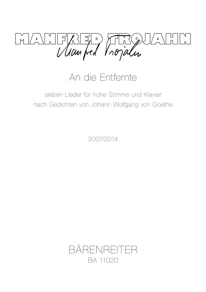 An die Entfernte (2007/2014)