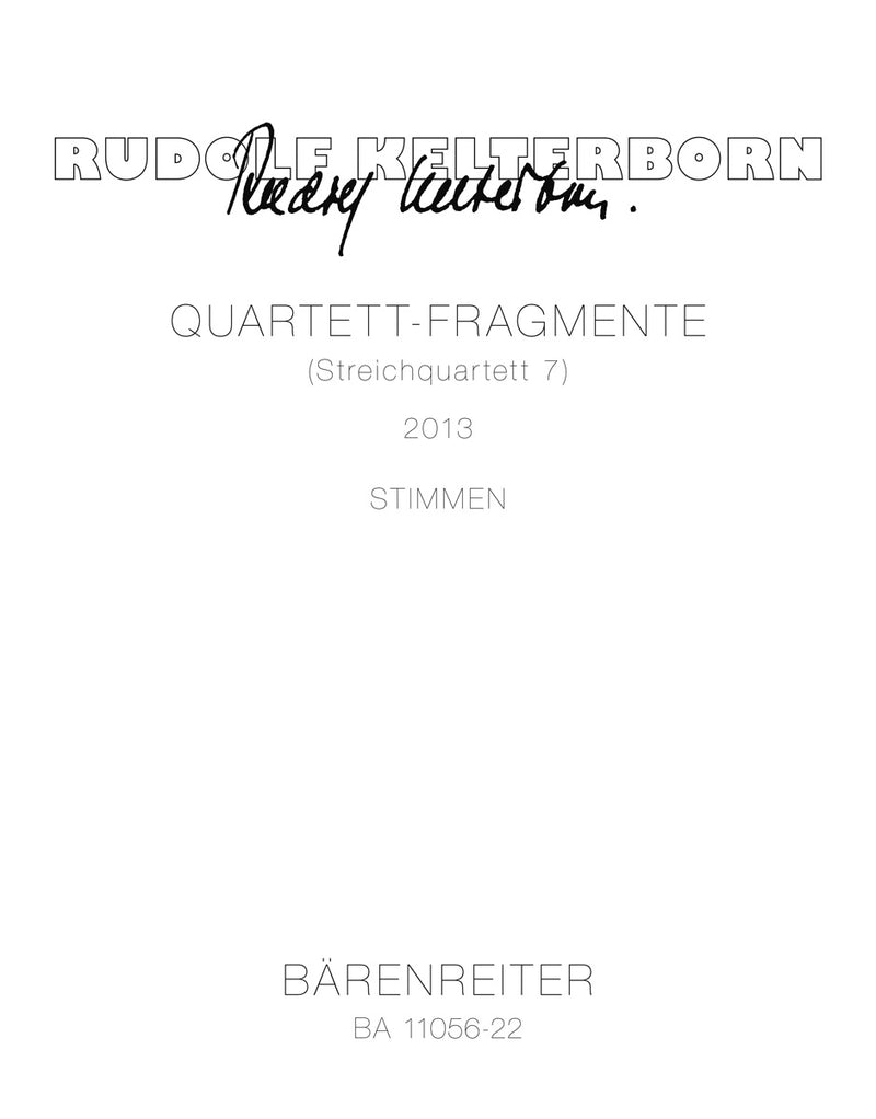Quartet Fragments (String Quartet 7) (2013) [set of parts]