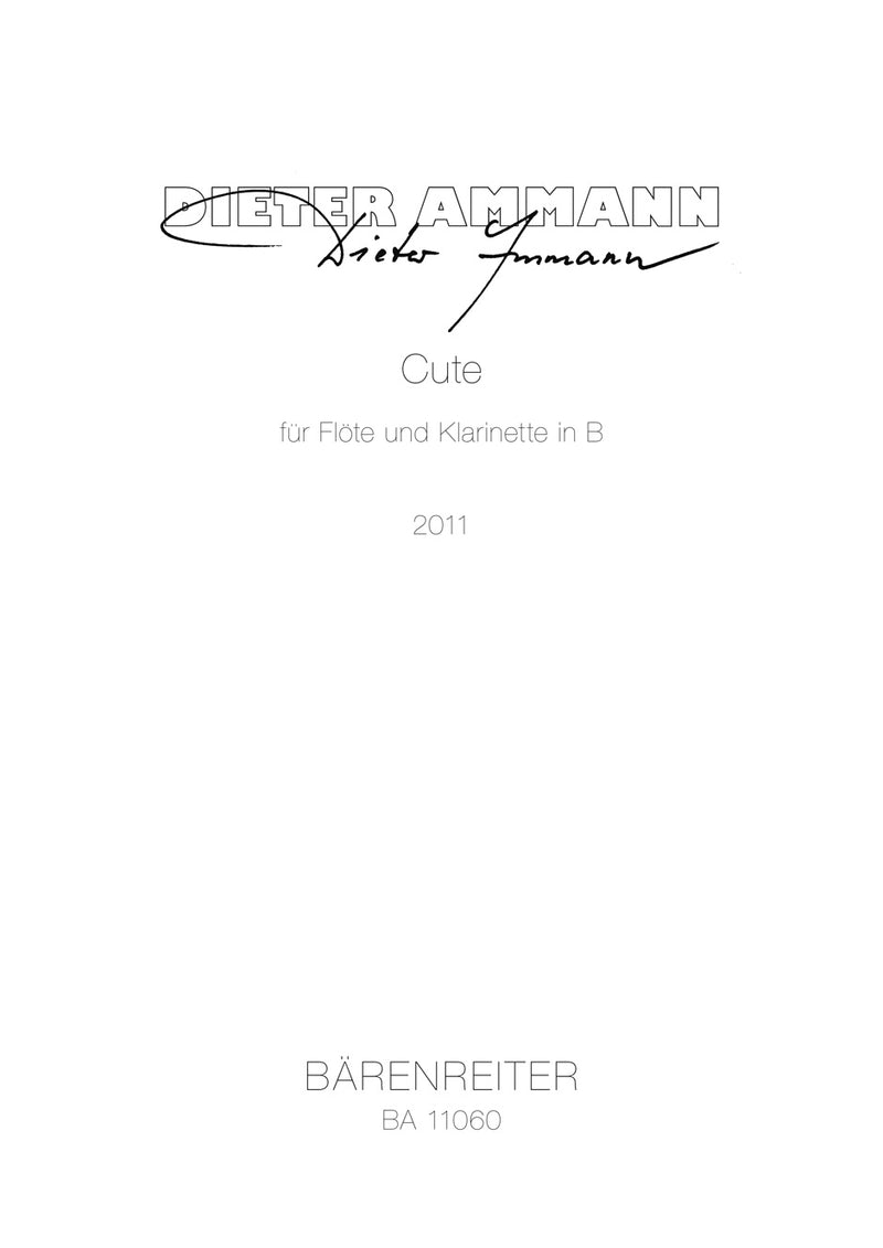Cute for Flute and Clarinet in B-flat (2011)