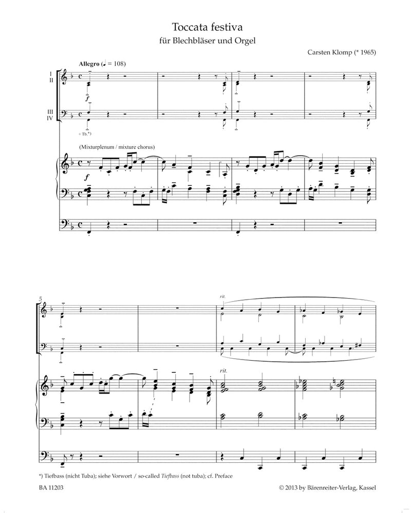 organ plus brass, vol. 3 [Performance score, wind score]