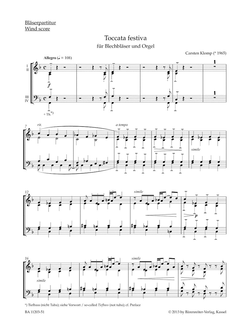 organ plus brass, vol. 3 [wind score]