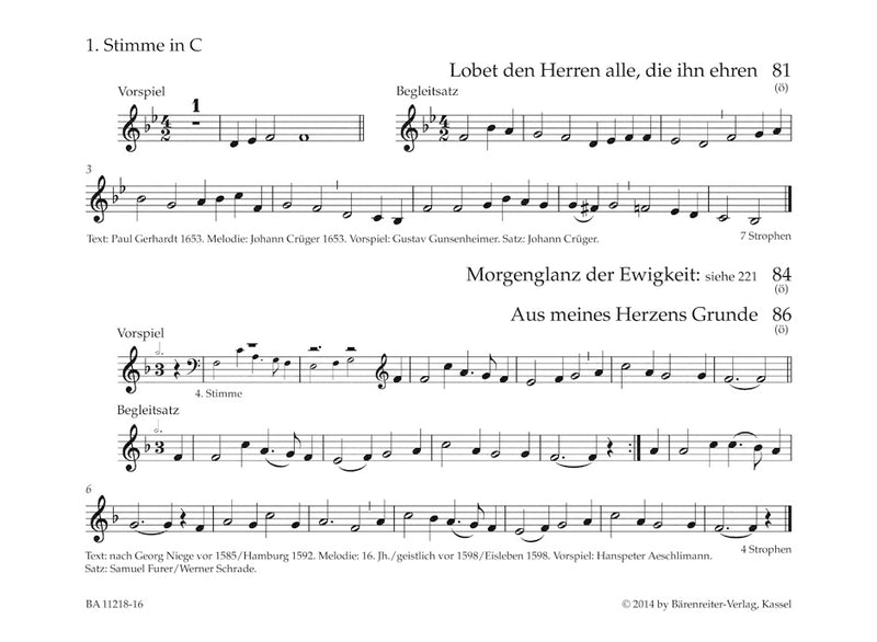 Bläserbuch zum Gotteslob: Preludes and Accompaniments to the songs of the new GOTTESLOB [oboe(first voice in C) part]
