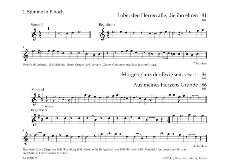 Bläserbuch zum Gotteslob: Preludes and Accompaniments to the songs of the new GOTTESLOB [2. Voice (in B, hoch) (Clarinet (in B)) part]