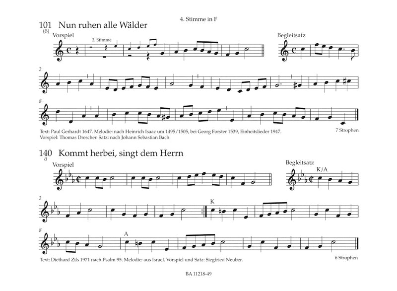 Bläserbuch zum Gotteslob: Preludes and Accompaniments to the songs of the new GOTTESLOB [Tb(fourth voice in F (violin clef)) part]