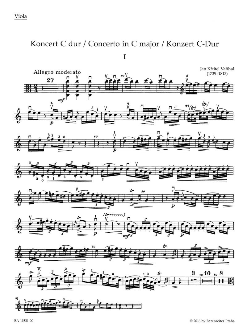 Concerto for Viola and Orchestra C major（ピアノ・リダクション）
