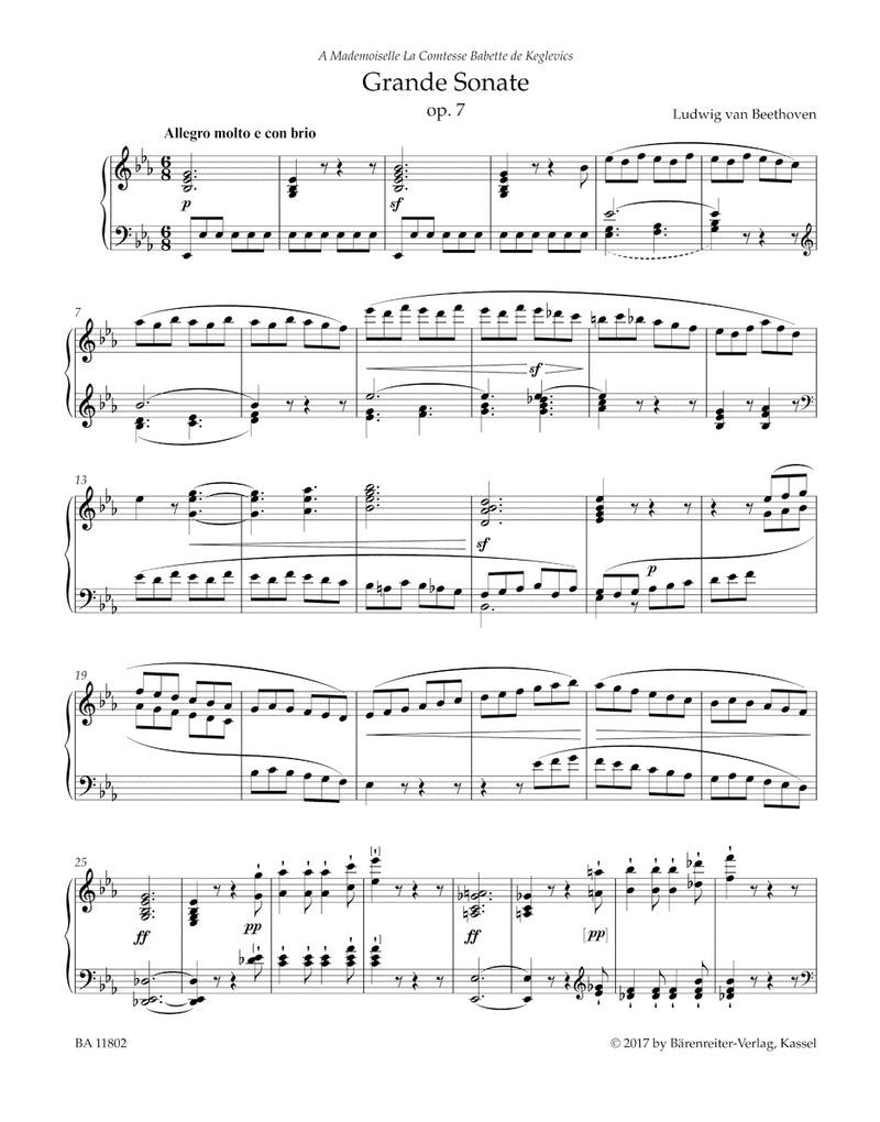 Grande Sonate for Pianoforte E-flat major op. 7