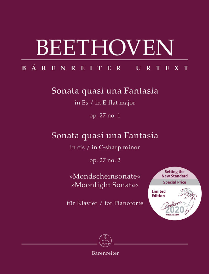 Sonata quasi una Fantasia for Pianoforte in E-flat major op. 27 no. 1 / Sonata quasi una Fantasia for Pianoforte in C-sharp minor op. 27 no. 2 "Moonlight Sonata"（英語版）