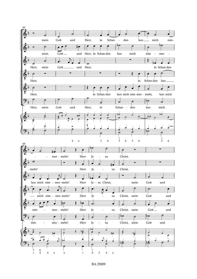 Herzlich lieb hab ich dich, o Herr SWV 387（Breig校訂） [合唱楽譜]