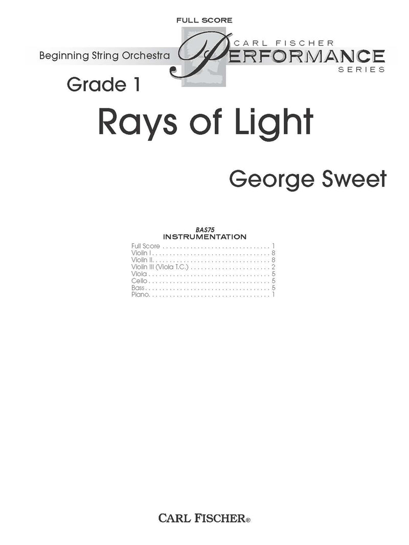 Rays of Light (Score Only)