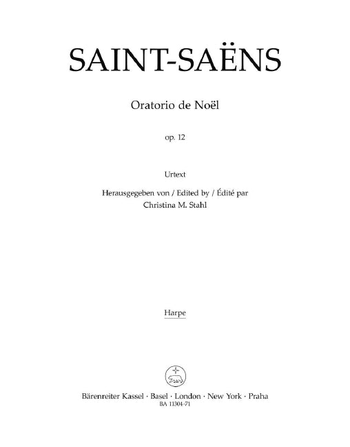 Oratorio de Noël op. 12 (Harp part)