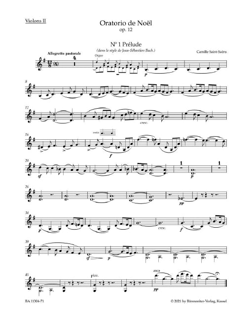 Oratorio de Noël op. 12 (Violin 2 part)