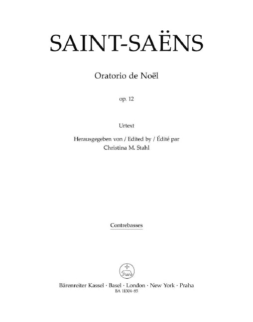 Oratorio de Noël op. 12 (Double bass part)