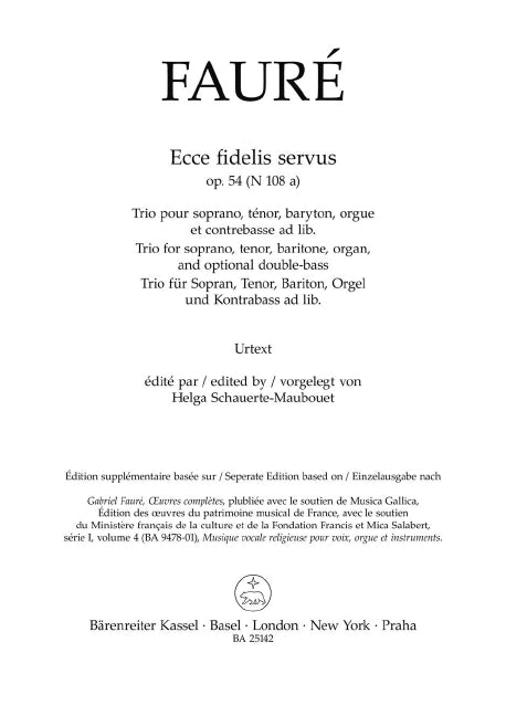 Ecce fidelis servus op. 54 N 108a