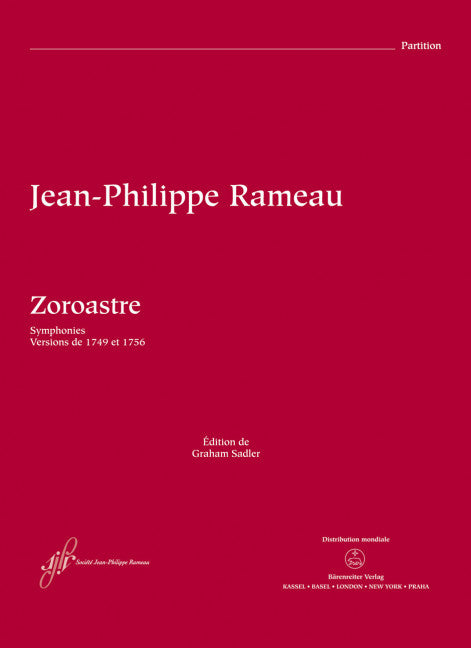 Zoroastre RCT 62A-B: Symphonies (Score)