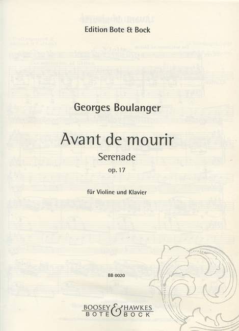 Avant de mourir op. 17 (violin and piano)