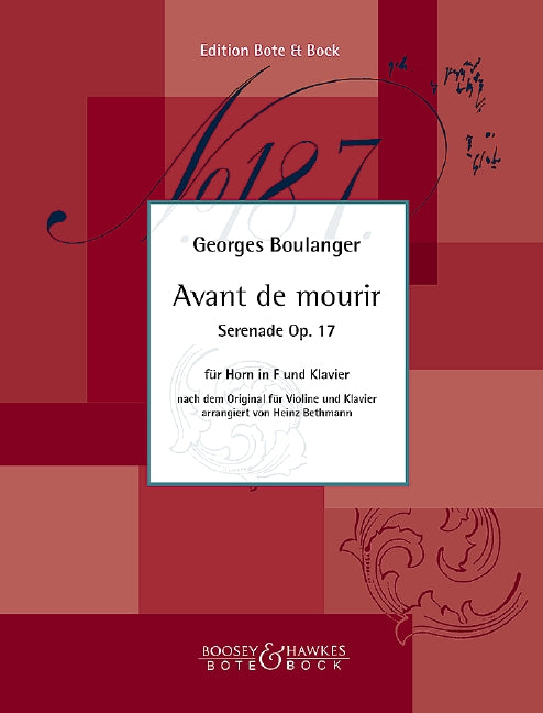 Avant de mourir op. 17 (horn in F and piano)
