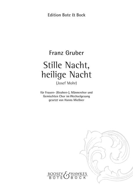 Stille Nacht (women's choir (boys' choir), men's choir and mixed choir (SATB))