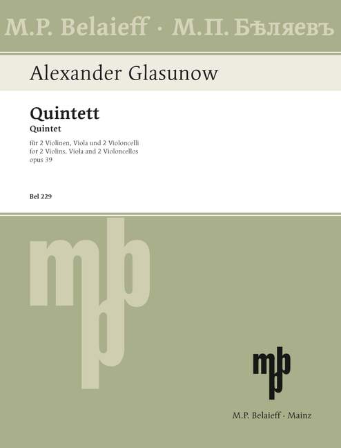 Quintett A-Dur op. 39 (set of parts)