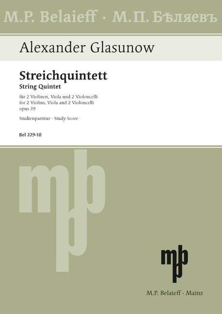 Quintett A-Dur op. 39 (study score)