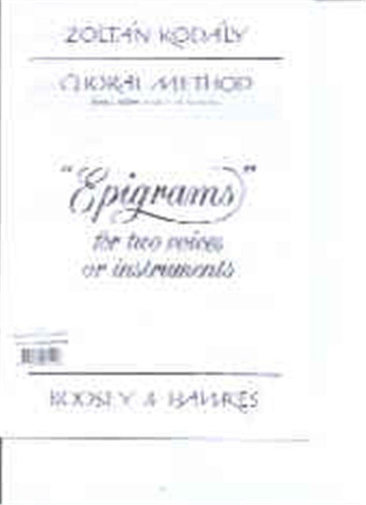 Epigrams For Two Voices Or Instruments