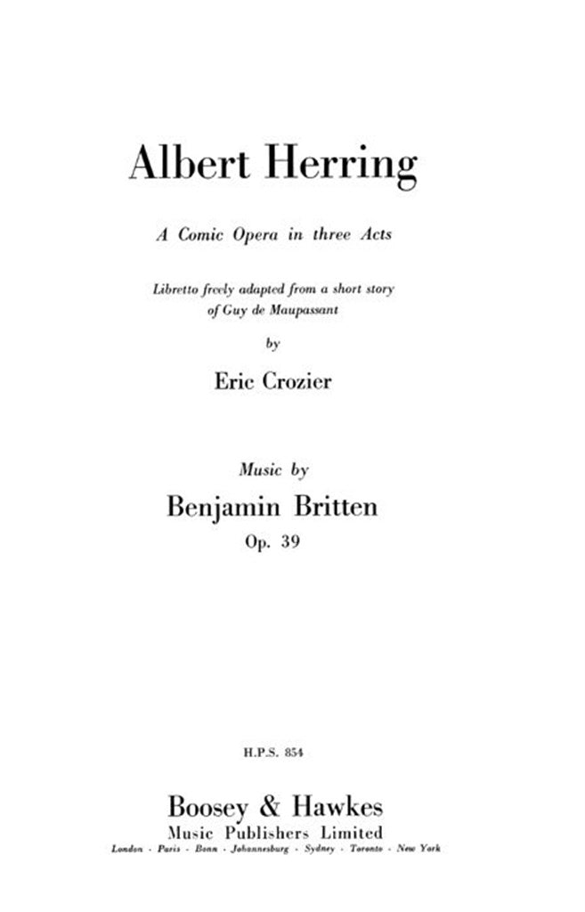 Albert Herring op. 39 (Study Score)