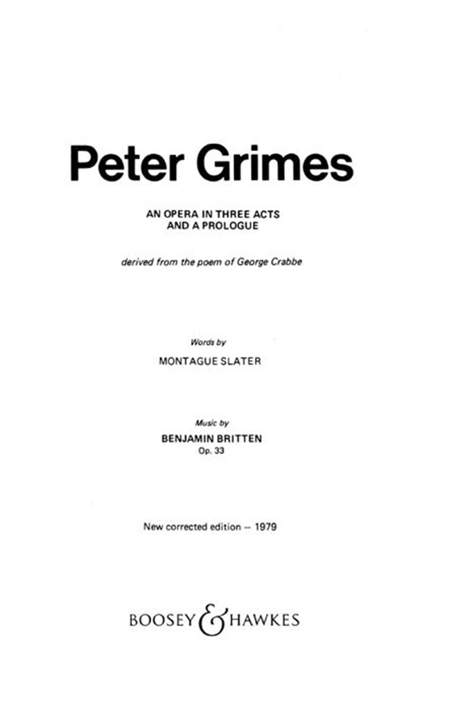 Peter Grimes op. 33 (Libretto)