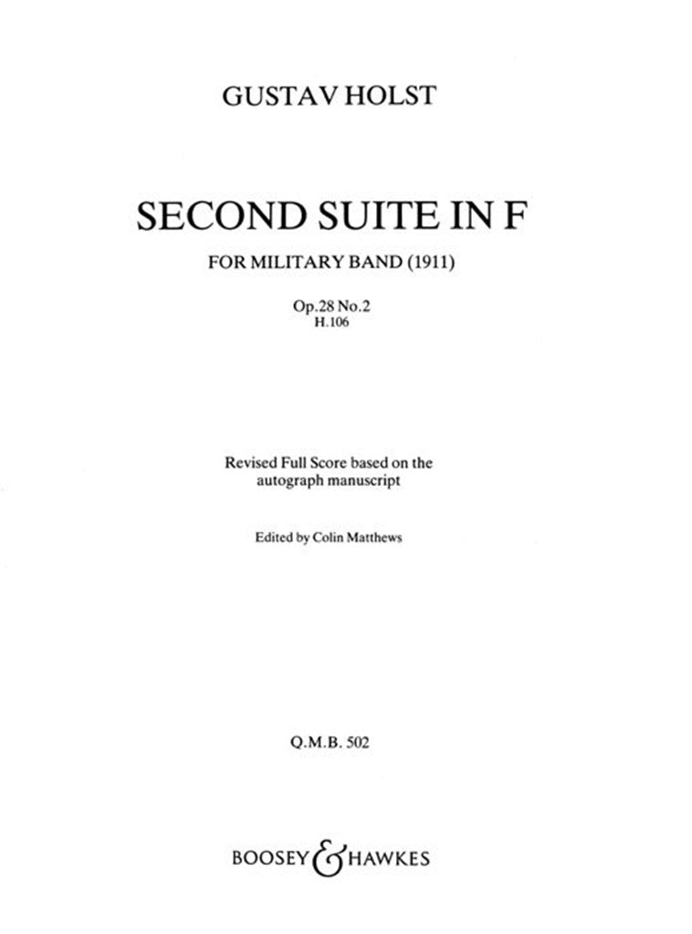 Suite No. 2 in F, Concert Band (Score Only)