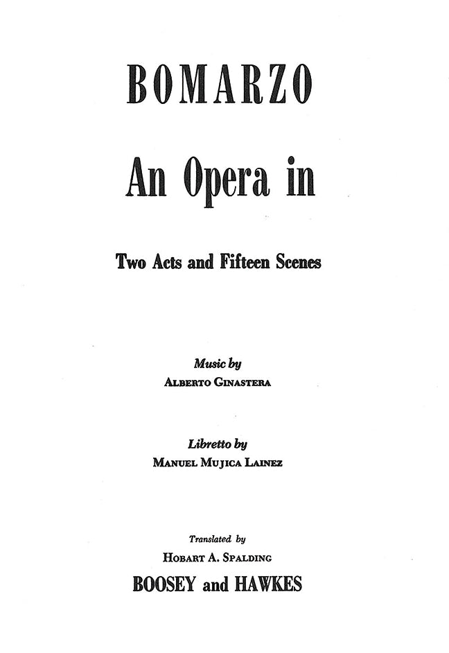 Bomarzo op. 34 (text/libretto, 英語・スペイン語)