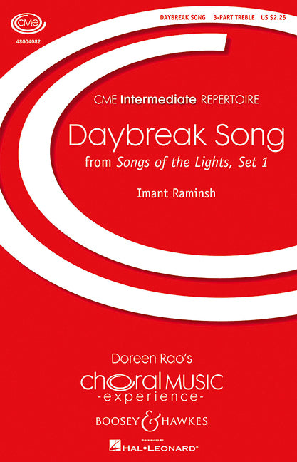 Songs of the Lights Set 1, Daybreak Song (Children- or women's choir (SSA)and keyboard, optional flute and glockenspiel)