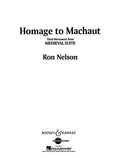 Medieval Suite, No.3: Homage to Machaut